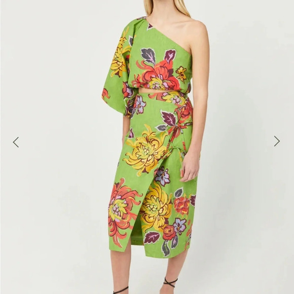 NWT RHODE Floral One Shoulder Crop Top Size 6 Tropical Cruise Resortwear - Picture 2 of 11